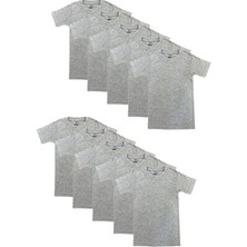 Özkan Underwear Özkan 0706 10'lu Paket Erkek Çocuk %100 Pamuklu Ribana Esnek Rahat Yarım Kol Kapalı Yaka Fanila T-Shirt