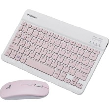 Torima Bluetooth Kablosuz Klavye ve Mouse Seti Pembe Tmk-04