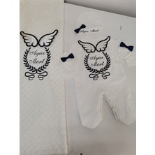 Minik Adımlar Isme Özel Nakışlı Bebek Battaniyesi ve Bebek Tulumu Isimli