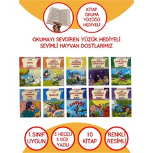 1. Sınıf Hayvan Dostlarımız 10 Kitaplık Set Kitap Okuma Yüzüğü Hediyeli