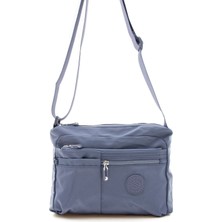 Sanmorris Kadın Çok Gözlü Suya Dayanıklı Paraşüt Kumaş Ayarlanabilir Mavi Renkli Çapraz Askılı Omuz Çantası