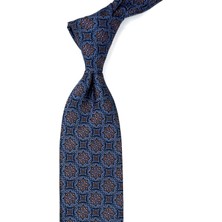 Kravatkolik Mavi Motif Desen Mendilli Klasik Kravat KK12675