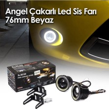 Mega Oto Market Angel LED Lamba Mercek Gündüz Sis Farı 76 mm Beyaz