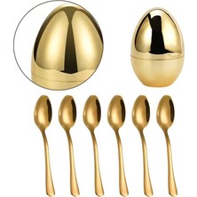 Chavin Çelik 6 Parça Gold Yumurta Tatlı Kaşık Set CIN612SR