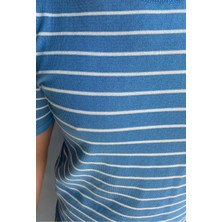 Tarz Cool Erkek  Şeritli Triko T-Shirt