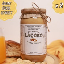LAÇOKO 2 Kg İsme – Kişiye Özel Şekersiz, Saf, Katkısız Fıstık Ezmesi Glutensiz, Vegan, Doğal Çifte Kavrulmuş Yer Fıstığı Ezmesi (2 KG) Peanut Butter