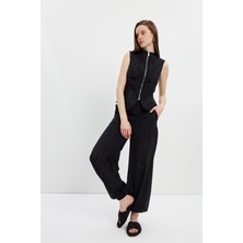 Stella Pulvis Siyah Beli Lastikli Şortlu Jogger Pantolon