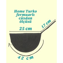 Home Turko Jüt Dekoratif Fermuarlı 2-Li Çanta