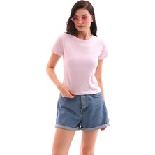 Şimal Kadın Bisiklet Yaka Kısa Kol Basic Tişört