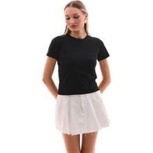 Şimal Kadın Bisiklet Yaka Kısa Kol Basic Tişört