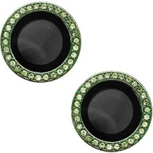 MobaxAksesuar Apple iPhone 15 Plus Taşlı Kamera Lens Koruyucu Çerçeveli Koruyucu