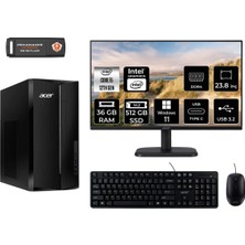 Acer Aspire TC1760 Intel Core I5 12400 36GB 512GB SSD 23.8" Fhd Monitör W11P DT.BHUEM.005 Masaüstü Bilgisayar & Per4 USB Bellek DTBHUEM005MNT432