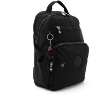 Sanmorris Unisex Suya Dayanıklı Krinkıl Kumaş Çok Gözlü Orta Boy Siyah Renkli Laptop Okul ve Sırt Çantası