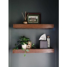 Yggdrasil Home Decor Dekoratif Doğal Ahşap  2’li Takım (Gizli Aparatlı Raf)