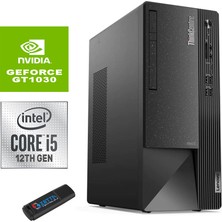 Lenovo Thinkcentre Neo 50T Gen4 Intel I5 12400 16GB 512GB SSD 4GB/GT1030 Windows 11 Pro Masaüstü Bilgisayar 12JB005DTRG147 + Zetta Flash Bellek