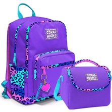 Coral High Mor Leopar Desenli Okul Sırt Çantası ve Beslenme Çantası 23632