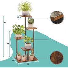 Tolia Home Metal Iskeletli Saksılık Çiçek Rafı Aksesuar ve Bitki Rafı ve Stand