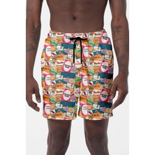 REMSA Erkek Havuz Deniz Desenli Şort 028 Beyaz