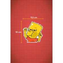 Quart Aksesuar 10 x 9,5 cm Bart Simpson Sticker Araba Laptop Oto Motor Sticker