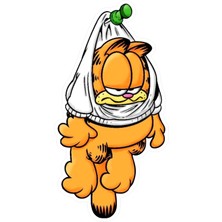 Quart Aksesuar 12 x 6 cm Garfield Sticker Motor Araba Kask Laptop Sticker