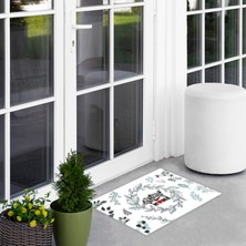 Decorita Cam Kapı Önü Paspası | Kaydırmaz Cam Paspas | Welcome Home - Soft Flower Desen |
