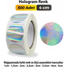 Sticker Design Hologram Etiket Çok Amaçlı Yuvarlak Kesim Ambalaj Etiketi 4cm 500Adet