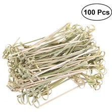Lianghao Shopb 15CM Tarzı Tek Kullanımlık Bambu Düğüm Çöpçüler Kokteyl Çubukları Bambu Kokteyl Çubukları Düğümlü Uçlu Kokteyl Çubukları Için (Yurt Dışından)