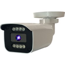 Bises 6'lı Yapay Zeka Destekli Araç Yüz ve İnsan Tanımalı Hareket Algılayan 5 Mp Lens 8 Warm LED Gece Renkli Gösteren Güvenlik Kamera Seti 908W