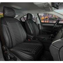 Startcar Seat Ibiza Eski Uyumlu Deri Oto Koltuk Kılıfı Ön Arka Takım Giydirme Tip Siyah Beyaz Exclusıve Model Scr