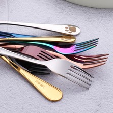 Lianghao Shopb Gül Altın 1 Adet Tarzı Çocuklar Için Çatal Gıda Sınıfı Paslanmaz Çelik Çatallar Altın Meyve Salatası Küçük Yuvarlak Saplı Sofra Takımı Kullanışlı Çocuk Yemek Araçları (Yurt Dışından)