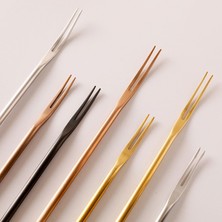 Lianghao Shopb B3 Stili Paslanmaz Çelik Meyve Çatalı Japon Tarzı Ev Iki Dişli Pasta Tatlı Çatalı Minimalist Kokteyl Minderleri (Yurt Dışından)