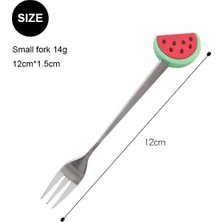 Lianghao Shopb No.7 Tarzı Sevimli Paslanmaz Çelik Meyve Çatalı Kahve Kaşığı Renkli Meyve Desenli Karıştırma Kaşığı Çocuk Çocuk Silikon Saplı Tatlı Kaşığı Akşam Yemeği (Yurt Dışından)