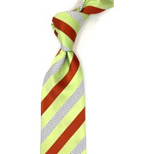 Kravatkolik Çok Renkli Çizgi Desen Italyan Ipek Kravat İK1660