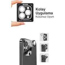 Evax Apple iPhone 13 Pro Max / 13 Pro Uyumlu Safir Kamera Lens Koruyucu Takma Aparatlı Kolay Kurulum