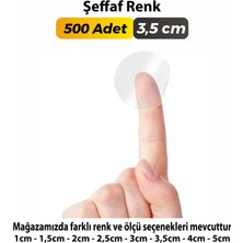 Sticker Design Şeffaf Etiket Çok Amaçlı Yuvarlak Kesim Ambalaj Etiketi 3,5cm - 500 Adet