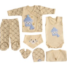 Diamondstar %100 Organik Pamuk Bebek Takımı Hastane Çıkışı Yenidoğan Set 8 Parça