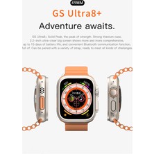 Tekno Trust 2 Yıl Gs Ultra 8 Plus Gps/nfc/siri Destekli 49 mm Kordon Kilitli Watch 8 Ultra Max Akıllı Saat Gri