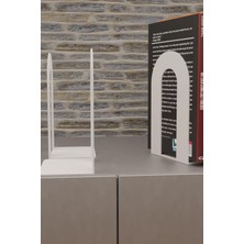 Risingmaber Dekoratif Beyaz Klasik Metal Kitap Tutucu , Kitap Desteği (Ikili Set) MK4B