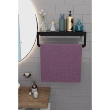 Risingmaber Metal Siyah Havlu Askısı, Mutfak Banyo Raflı Havluluk, Metal Raflı Havluluk, Havlu Tutacağı MT42SD