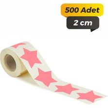 Sb Store Yıldız Kesimli Pembe Renkli Çok Amaçlı Etiket 2cm - 500 Adet