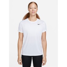 Nike Beyaz Kadın Yuvarlak Yaka Normal Kalıp T-Shirt DX0687-100 W Nk Df Rlgd Ss Tee Beden: Xs