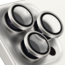Evax Apple iPhone 15 Pro Max  / 15 Pro Uyumlu Kamera Koruyucu Lens Mercek Metal Çerçeveli 3'lü Set