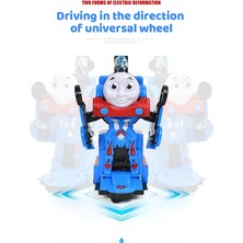 Elifeshop LED Işıklı Müzikli Dönüşebilir Thomas Tren Çarpıp 360 Derece Dönen Robot Olabilen Oyuncak Tren