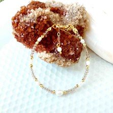By Song Jewelry Gerçek Incili Kristal Bileklik
