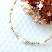 By Song Jewelry Gerçek Incili Kristal Bileklik