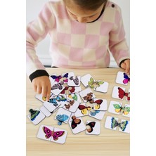 Ikili Eşleştirme Puzzle Okul Öncesi Erken Öğrenme Oyunu Renkli Kelebek Temalı Baby Puzzle