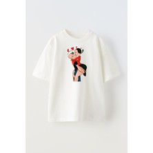 Nmg Tekstil Unisex Beyaz Oversize Pamuk Safinaz Temel Reis Aşk Baskılı Örme T-Shirt