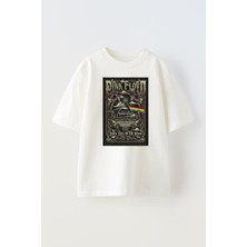 Nmg Tekstil Unisex Beyaz Oversize Pamuk Pink Floyd Illiminati Baskılı Örme T-Shirt