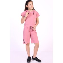 Toontoy Kids Toontoy Kız Çocuk Yazı Baskılı Şortlu Takım