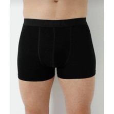 Erkek Siyah Likralı Boxer 3 Lü Paket